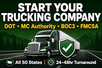 get your trucking authority, dot, mc number, boc3, and fmcsa filing done