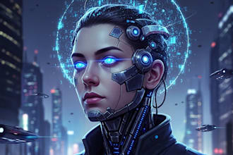 design stunning sci fi portrait art