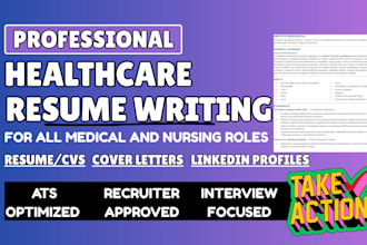 write ats nursing resume and healthcare resume for rn  and medical professionals