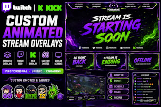 twitch overlay animated stream overlay twitch logo kick overlay emotes screens
