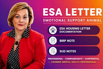 write esa letter birp notes emotional support animal sud notes
