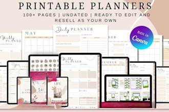 daily planner, printable planners and journals