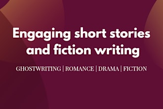 write short stories and creative fiction as a ghostwriter