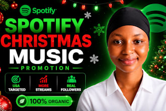 grow USA christmas music on spotify with real organic promotion