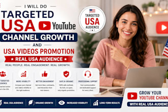 promote USA youtube channel and videos to USA active audience