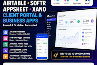 be your airtable databse expert softr webapp appsheet xano client portal