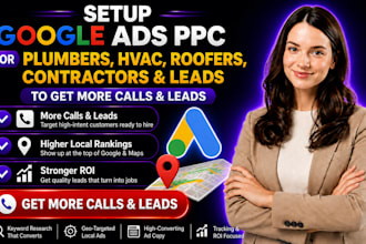 setup google ads PPC for plumbers, hvac, roofers, contractors and leads