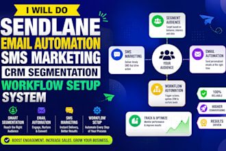 do sendlane email automation sms marketing crm segmentation workflow setup syste