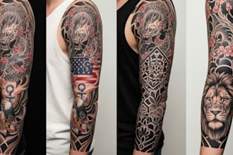 create a tattoo design of tattoo sleeve