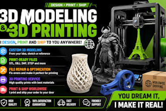 design a custom 3d printed model, 3d printing design, 3d model for printing