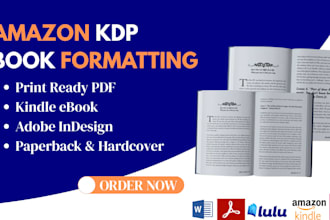 format manuscript ebook, upload paperback, typeset, amazon kdp print book, epub