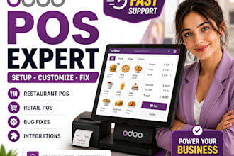 setup customize and fix odoo pos point of sale system for restaurant and retail
