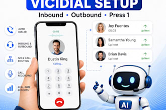 setup vicidial, inbound and outbound call center ads support press 1 auto dialer