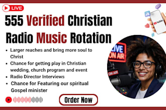 rotate gospel music on 555 verified christian college radio station US UK canada