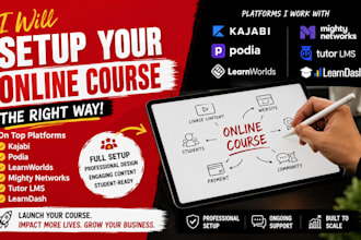 setup online course kajabi podia learnworlds mighty networks tutor lms learndash