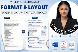 professionally format and layout your document or ebook