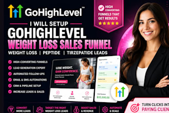 setup gohighlevel weight loss sales funnel weight loss peptide tirzepatide leads