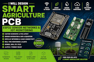 design smart agriculture  pcb, esp32 sensor networks and iot monitoring systems