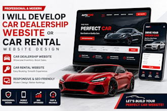 develop car dealership website or car rental website design