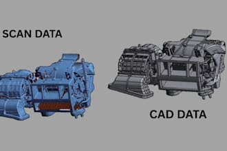 reverse engineer parts, convert scans to cad and create manufacturing ready