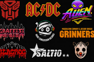 design custom pixel art logo for gaming, twitch, youtube and brands