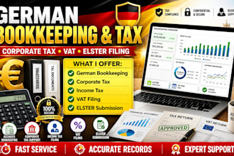 do german bookkeeping, corporate tax, income tax, vat and elster filing