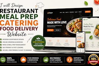 design restaurant website mealprep catering website food delivery website
