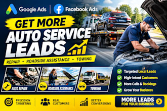 run google ads facebook ads for auto repair roadside assistance and towing leads