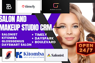 setup salon makeup studio crm salonist kitomba glossgenius daysmart boulevard