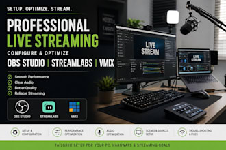 configure obs studio, streamlabs, and vmix for smooth live streaming