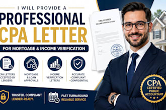 provide a professional cpa letter for mortgage and income verification
