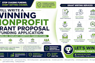write a professional grant proposal, funding application and nonprofit bid