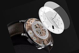 design 3d watches and 3d game stopwatch, 3d watch frame models and renders