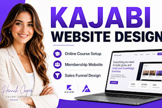 design kajabi website, online course, kajabi membership website and sales funnel