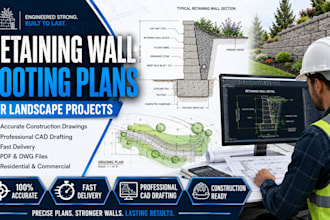 create retaining wall footing plans for landscape projects