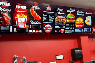 design restaurant menu, cafe menu, bar menu, TV menu and digital menu board