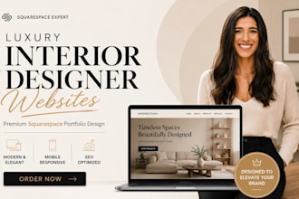 design luxury interior designer website in squarespace portfolio website design