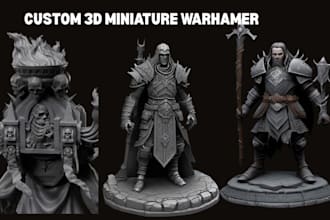 sculpt a 3d character model, warhammer 40k miniatures, print and paint