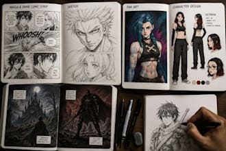 do anime manga comic strip, sketch, fan art, character design, graphics novel