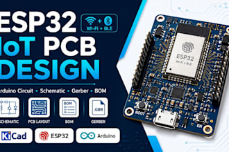 esp32 iot pcb design, arduino circuit, schematic, gerber and bom in kicad
