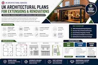 draw UK architectural plans for house extensions and renovations