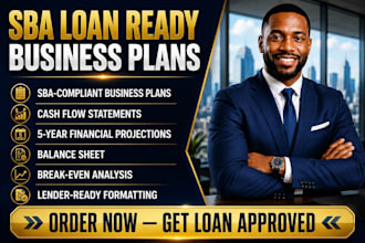 prepare an sba business plan for loan approval and financial model