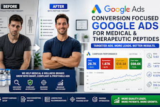 create conversion focused google ads for medical and therapeutic peptides