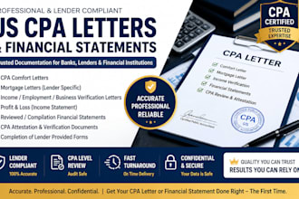 do USA CPA letter financial statements CPA comfort letter CPA mortgage letter