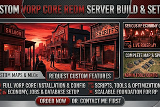 build your redm server using vorp core
