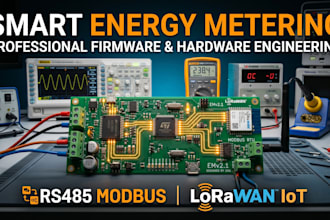 design smart energy meter pcb with rs485 modbus, power monitoring and iot lora
