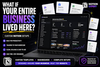 do custom notion template, notion expert, notion setup, notion dashboard, notion