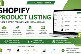 be your shopify product lister expert, upload import products with cro optimized