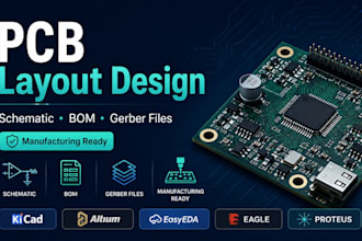 pcb layout design, schematic, bom and manufacturing ready gerber files