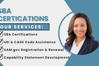 do sam gov, uei, cage code,sba certification, wosb, 8a, hubzone, mbe 501c3 setup